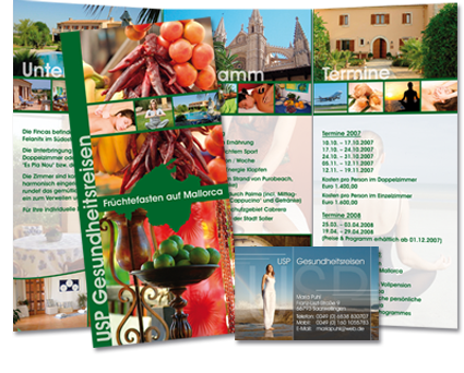 Referenz - Flyer-Gestaltung - USP Gesundheitsreisen