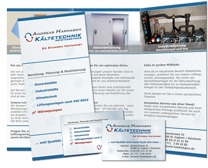 Referenz - Flyer-Gestaltung - Kältetechnik Meisterbetrieb